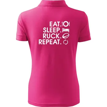 Eat sleep Rugby - Polokošile dámská Pique Polo - 2XL ( Purpurová )