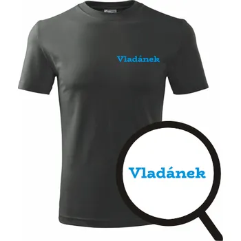Grafitové tričko Vladánek - tričko se jménem - barva antracit - velikost XXXL
