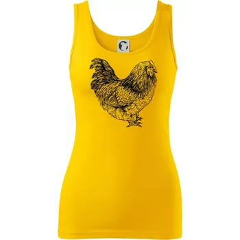 Dámské tričko Slepice černobílá - Dámské tílko - M ( Žlutá )