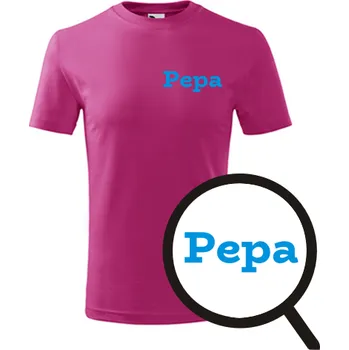 Chlapecké oblečení Purpurové dětské tričko Pepa - dětské tričko se jménem - barva purpurová - velikost 8let