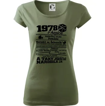 Dámské tričko 1978 v kostce - Dámské triko Pure - XL ( Khaki )