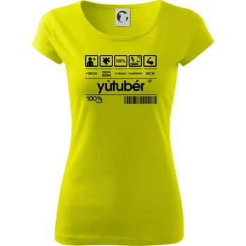 Dámské tričko Čárový kód - youtuber - Dámské triko Pure - S ( Limetková )