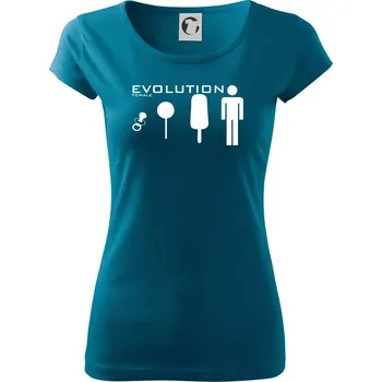 Dámské tričko Evoluce ženy - Dámské triko Pure - L ( Petrolejová )