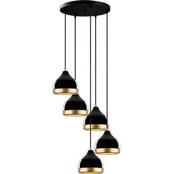 Lustr na lanku YILDO 5xE27/40W/230V černá/zlatá