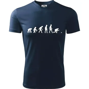 Chlapecké tričko Evoluce petanque - Dětské triko sportovní (dresovina) - 134 cm/8 let ( Námořní modrá (velmi tmavá - téměř černá) )