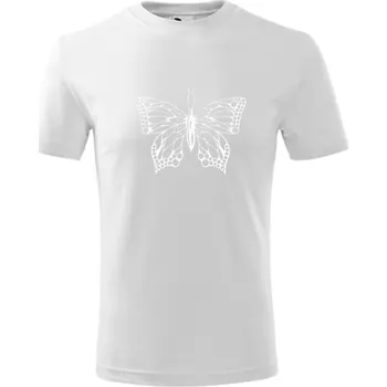 Chlapecké tričko Bílé dětské tričko s motýlem - barva bílá - velikost 10let