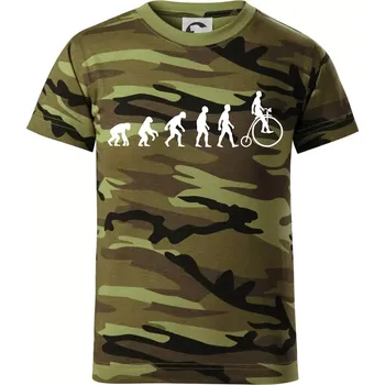 Evoluce staré kolo - Dětské maskáčové triko - 122 cm/6 let ( Zelený maskáč )