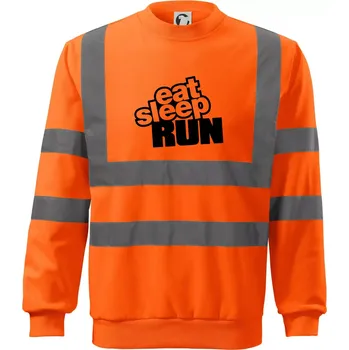 Pánská mikina Eat sleep run velké - Reflexní mikina - 2XL ( Neonově oranžová )