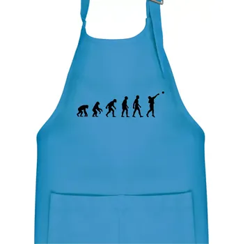 Kuchyňská zástěra Evoluce vrh koulí - Dětská zástěra na vaření - Univerzální velikost ( Světlý tyrkys )