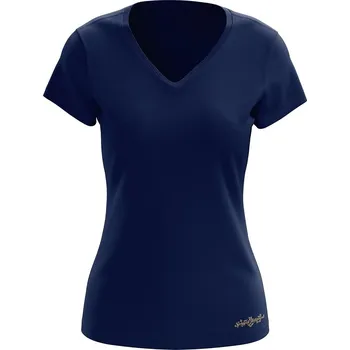 Dámské tričko Dámské funkční tričko SPORTY "V" krátký rukáv tmavá modrá Bamboo Ultra CLASSIC - Modrá / M