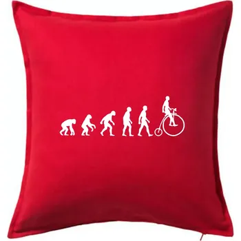Polštář Evoluce staré kolo - Polštář 50x50 - 50x50 - Pouze potah ( Červená )