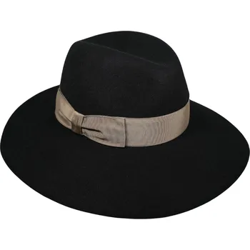 Šála Borsalino Dámský černý klobouk s béžovou stuhou - široká krempa Velikost: 59 cm (L)