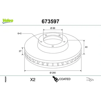 Brzdový kotouč Brzdový kotouč VALEO 673597