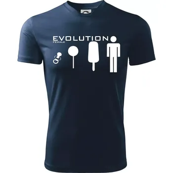 Chlapecké tričko Evoluce ženy - Dětské triko sportovní (dresovina) - 134 cm/8 let ( Námořní modrá (velmi tmavá - téměř černá) )