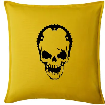 Polštář Rozeta lebka - Polštář 50x50 - 50x50 - Pouze potah ( Žlutá )