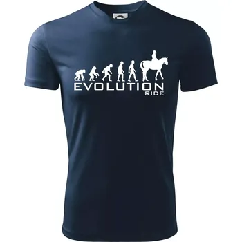 Evoluce Ride horse - Dětské triko sportovní (dresovina) - 134 cm/8 let ( Námořní modrá (velmi tmavá - téměř černá) )
