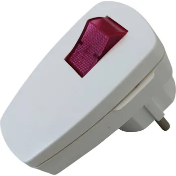 vypínač N & L 10236 úhlová zástrčka SchuKo plast s vypínačem 230 V bílá