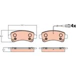 Sada brzdových destiček, kotoučová brzda TRW GDB2106