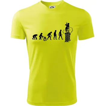 Evoluce kominík - Dětské triko sportovní (dresovina) - 158 cm/12 let ( Neonově žlutá )