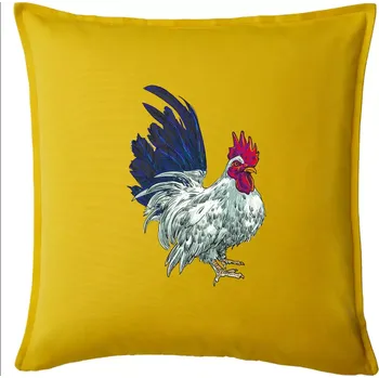 Polštář Kohout kreslený bílý - Polštář 50x50 - 50x50 - Pouze potah ( Žlutá )