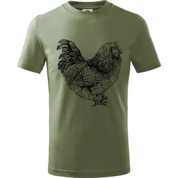 Chlapecké tričko Slepice černobílá - Tričko dětské bavlněné - 146 cm/10 let ( Khaki )