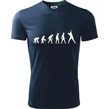 Chlapecké tričko Evoluce baseball pálkař nápřah - Dětské triko sportovní (dresovina) - 122 cm/6 let ( Námořní modrá (velmi tmavá - téměř černá) )