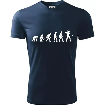 Chlapecké tričko Evoluce baseball pálkař nápřah + míček - Dětské triko sportovní (dresovina) - 122 cm/6 let ( Námořní modrá (velmi tmavá - téměř černá) )