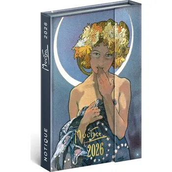 Diář Diář 2026: Alfons Mucha - týdenní, magnetický, 11 x 16 cm