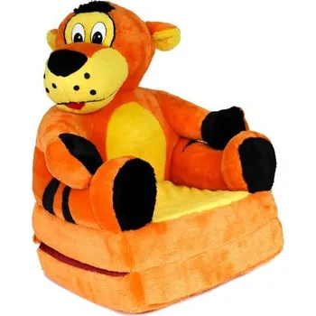 dětské křeslo MAXMAX Dětské plyšové křesílko 2v1 tygr černá