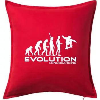 Polštář Evoluce longboard jump - Polštář 50x50 - 50x50 - Včetně výplně ( Červená )