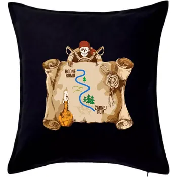 Polštář Cesta rumu - Polštář 50x50 - 50x50 - Pouze potah ( Černá )