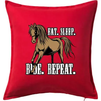 Polštář Eat Sleep Ride Repeat Western - Polštář 50x50 - 50x50 - Pouze potah ( Červená )