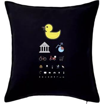 Polštář Oční test různé věci - Polštář 50x50 - 50x50 - Pouze potah ( Černá )