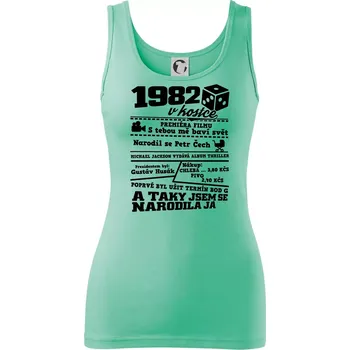 Dámské tričko 1982 v kostce - Dámské tílko - XS ( Mátová )