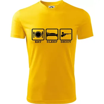 Chlapecké tričko Eat sleep shot - Dětské triko sportovní (dresovina) - 146 cm/10 let ( Žlutá )