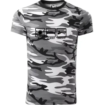 Eat sleep shot - Army CAMOUFLAGE - XL ( Šedý maskáč )