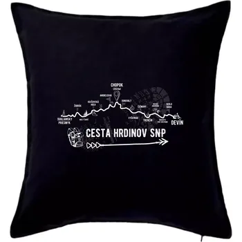 Polštář Profil Cesta hrdinov SNP - Polštář 50x50 - 50x50 - Pouze potah ( Černá )