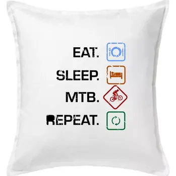 Polštář Eat sleep MTB repeat - Polštář 50x50 - 50x50 - Pouze potah ( Bílá )