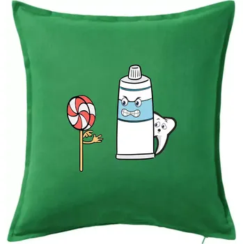 Polštář Lízátko pasta zuby - Polštář 50x50 - 50x50 - Včetně výplně ( Středně zelená )