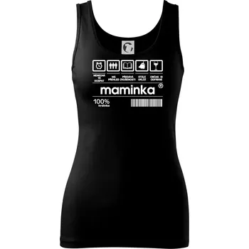 Dámské tričko Čárový kód Maminka - Dámské tílko - M ( Černá )