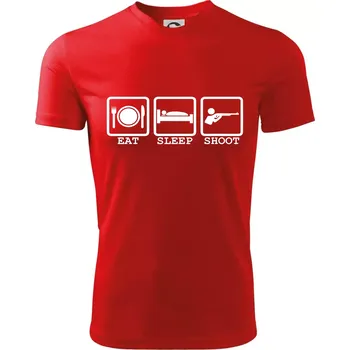 Eat sleep shot - Dětské triko sportovní (dresovina) - 158 cm/12 let ( Červená )