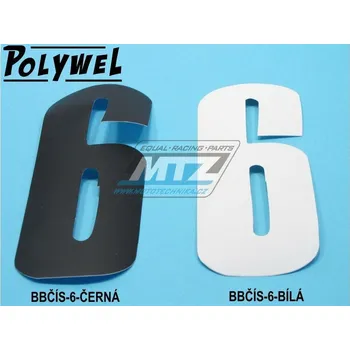 Polep vozidla Číslo startovní 6/9 - provedení MX - rozměry: 150x60mm - barva: černá BBČÍS-6/9-ČER