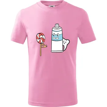 Chlapecké tričko Lízátko pasta zuby - Tričko dětské bavlněné - 158 cm/12 let ( Růžová )