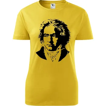 Žluté dámské tričko Beethoven - barva žlutá - velikost XXL