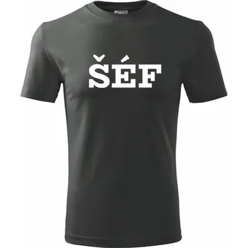 Pánské tričko Grafitové tričko Šéf - dárky pro šéfa - barva antracit - velikost XXL