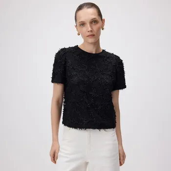 Reserved - Top s aplikacemi - černý - 366FS-99X - 366FS-99X-M