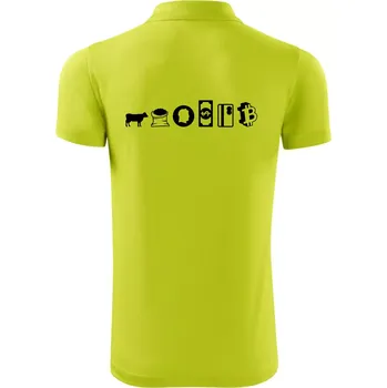 Pánská košile Evoluce peněz bitcoin - Polokošile Victory sportovní (dresovina) - L ( Limetková )