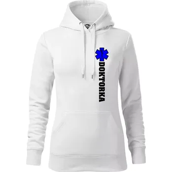 Dámská mikina Hvězda života - doktorka - Mikina dámská Cape s kapucí - S ( Bílá )