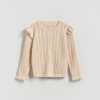 Dětská móda Reserved - Úpletový kardigan - tělová - 226DB-02X - 226DB-02X-116