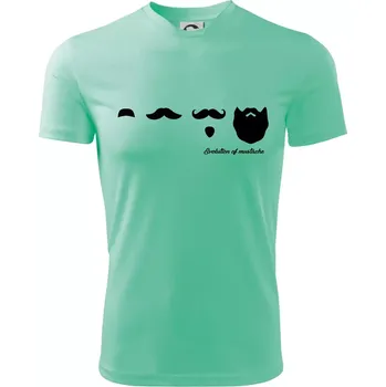 Evolution mustache - Dětské triko sportovní (dresovina) - 158 cm/12 let ( Mátová )